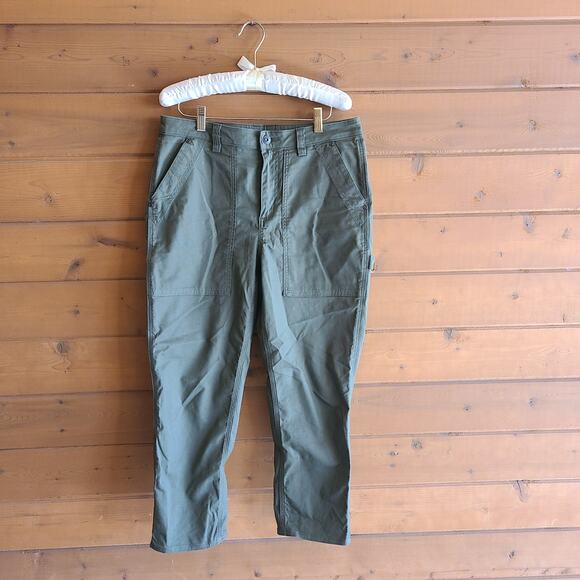 Duluth Trading Co Pant Fire Hose Coolmax Slim Leg Crop 10 Regular Green - Picture 2 of 6